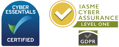 Cyber Essentials and IASME Cyber Assurance (GDPR) accreditation logos